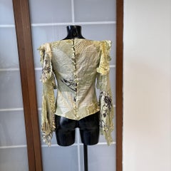 Roberto Cavalli Runway Fall/Winter 2006 Silk Dragon & Fan Top – Archival Collect