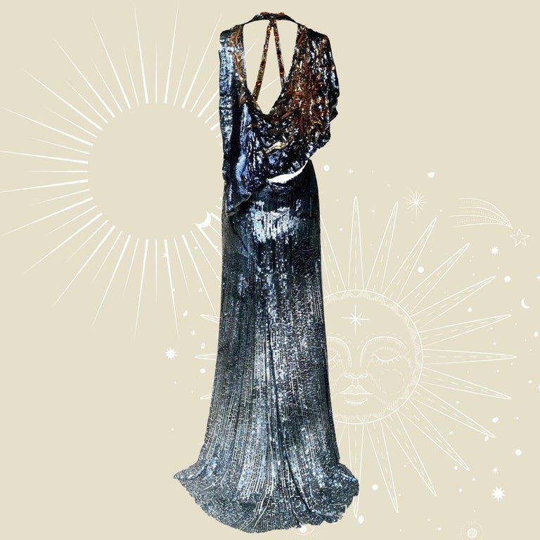 cavalli evening dresses VINTAGE ROBERTO CAVALLI NEUTRAL TONE DESERT GOWN