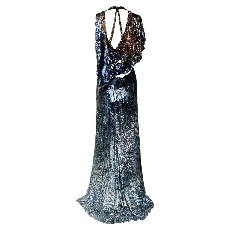 green emerald velvet dress Roberto Cavalli Black Pleat Jersey Halter Maxi Dress Size 40 main image 0