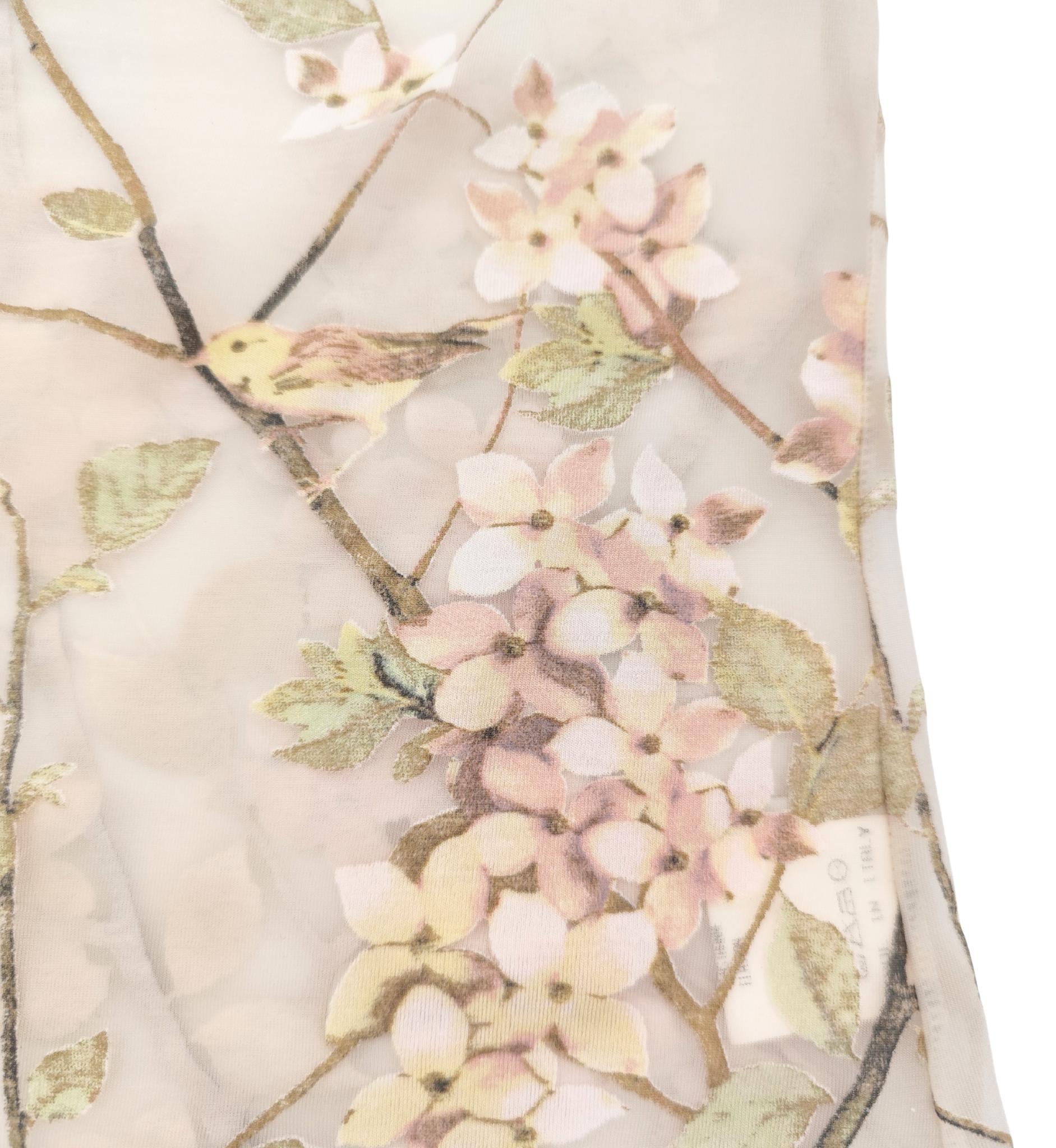 Roberto Cavalli S/S 1998 rosa Netzoberteil mit Blumendruck im Angebot 9