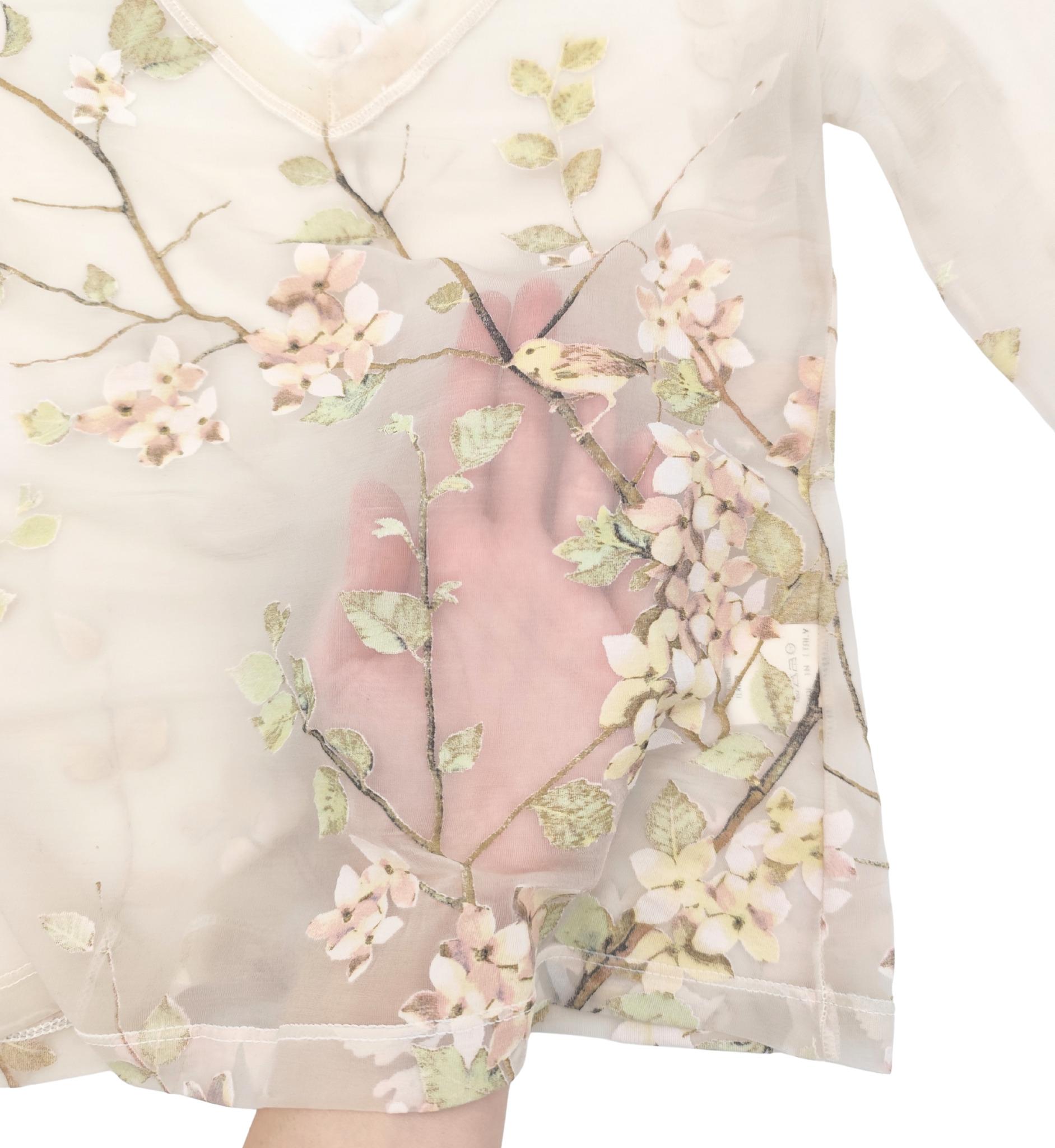 Roberto Cavalli S/S 1998 rosa Netzoberteil mit Blumendruck im Angebot 11