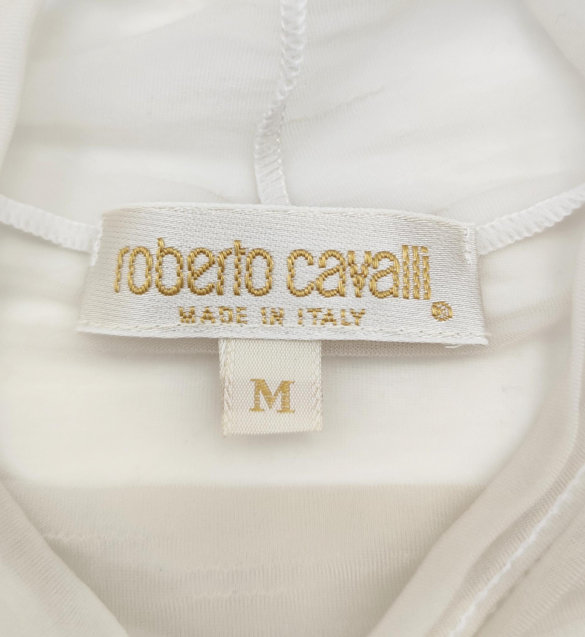 Roberto Cavalli, top senza maniche in rete con stampa di piume per la P/E 1999 in vendita 12