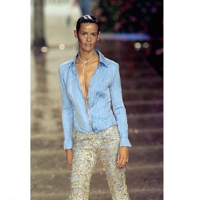 Gray Roberto Cavalli S/S 2000 Baroque Capri Jeans