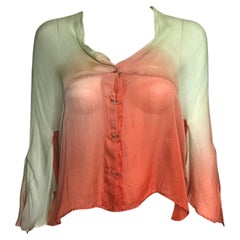 Roberto Cavalli S/S 2000 Gradient Silk Georgette Blouse