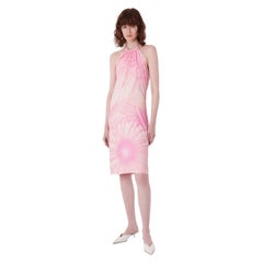 Roberto Cavalli F/S 2000 Kleid mit Neckholder und Blumendruck