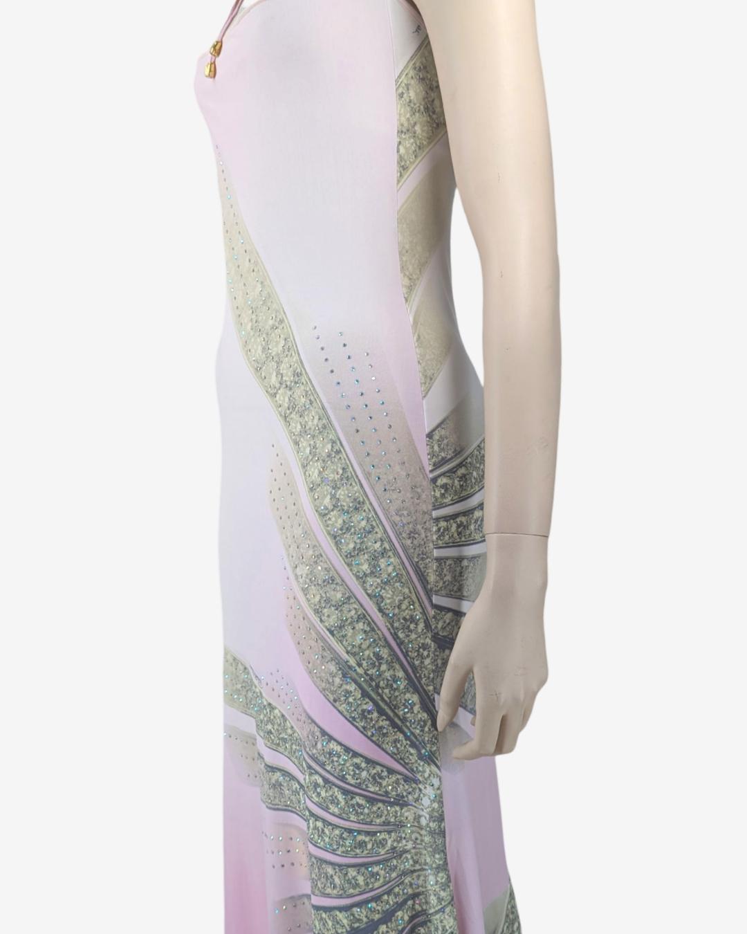 Roberto Cavalli S/S 2000 Iconic Print Bodycon Maxi Dress For Sale 10