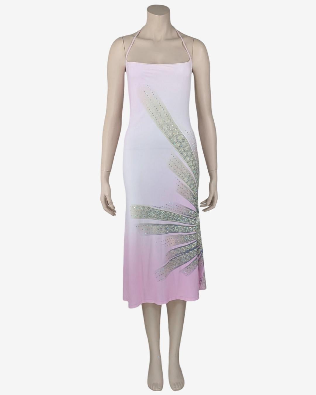 Roberto Cavalli S/S 2000 Iconic Print Bodycon Maxi Dress In Good Condition For Sale In GOUVIEUX, FR