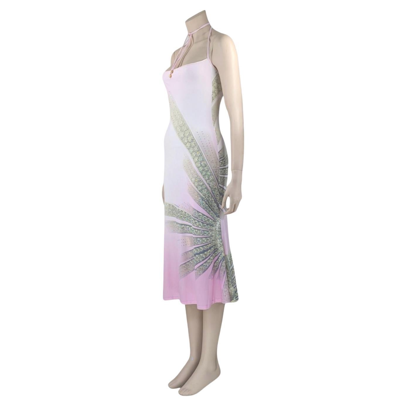 Roberto Cavalli S/S 2000 Iconic Print Bodycon Maxi Dress For Sale
