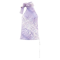Roberto Cavalli S/S 2000 lilac cheetah silk top