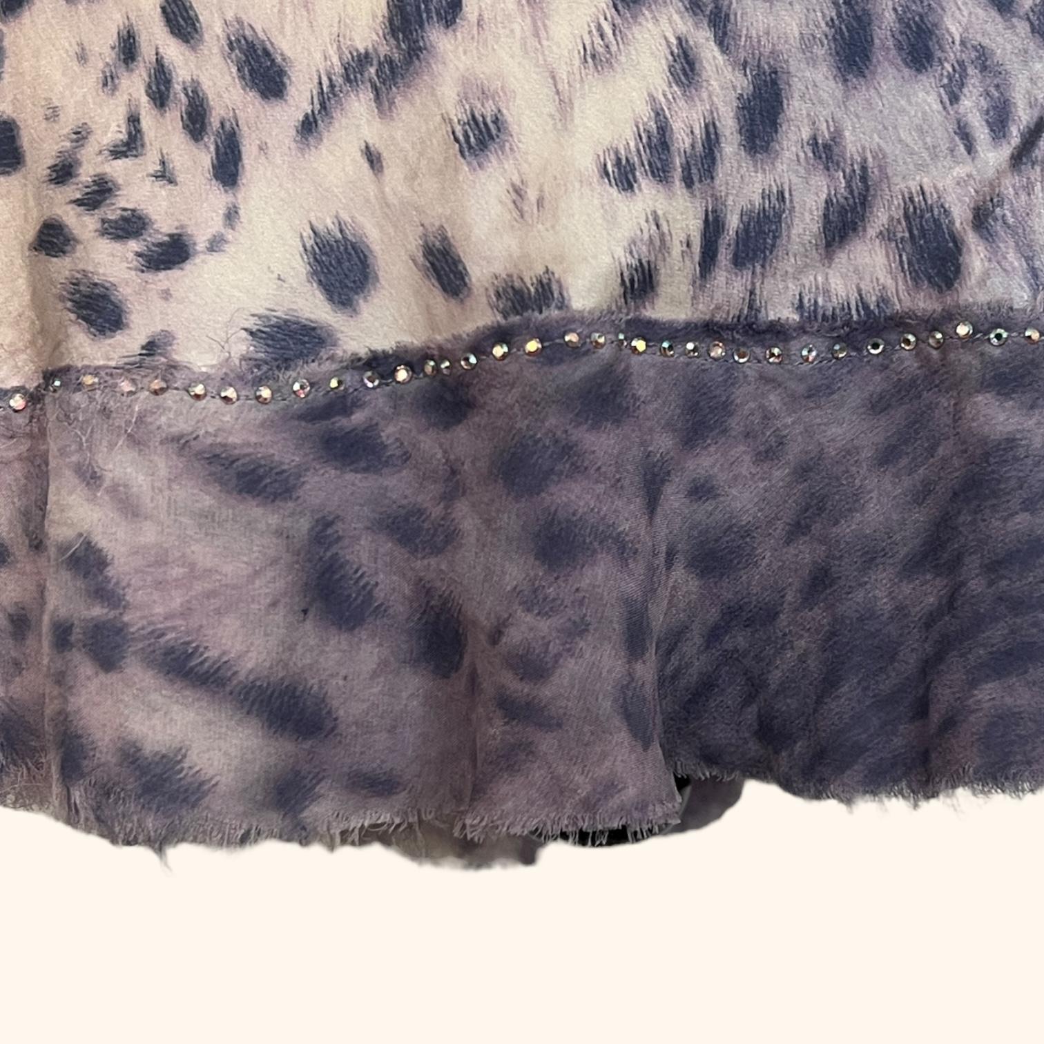 Roberto Cavalli - P/E 2000 - Mini abito in seta viola leopardo In condizioni ottime in vendita a PARIS, FR