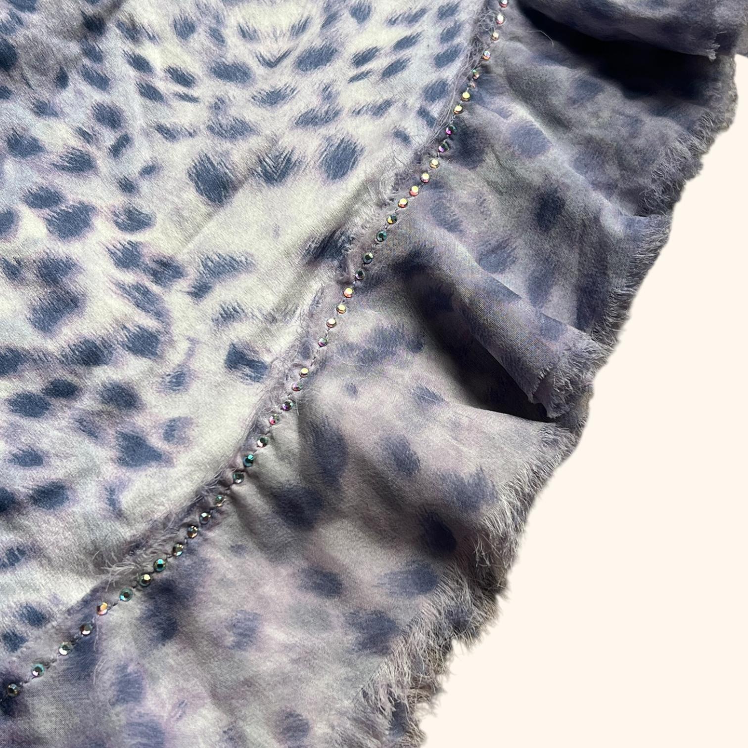 da uomo o donna Roberto Cavalli - P/E 2000 - Mini abito in seta viola leopardo in vendita