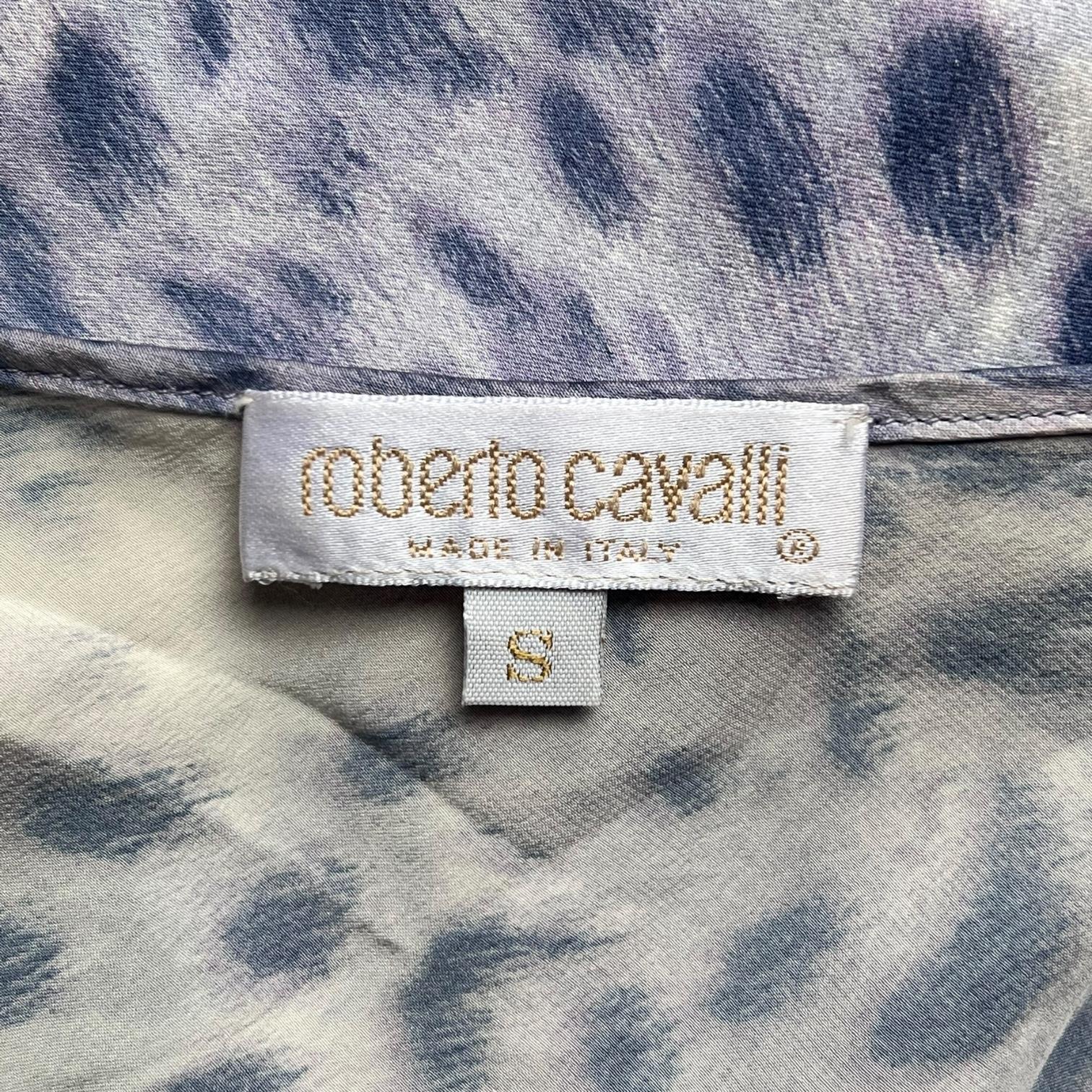 Roberto Cavalli - P/E 2000 - Mini abito in seta viola leopardo in vendita 1