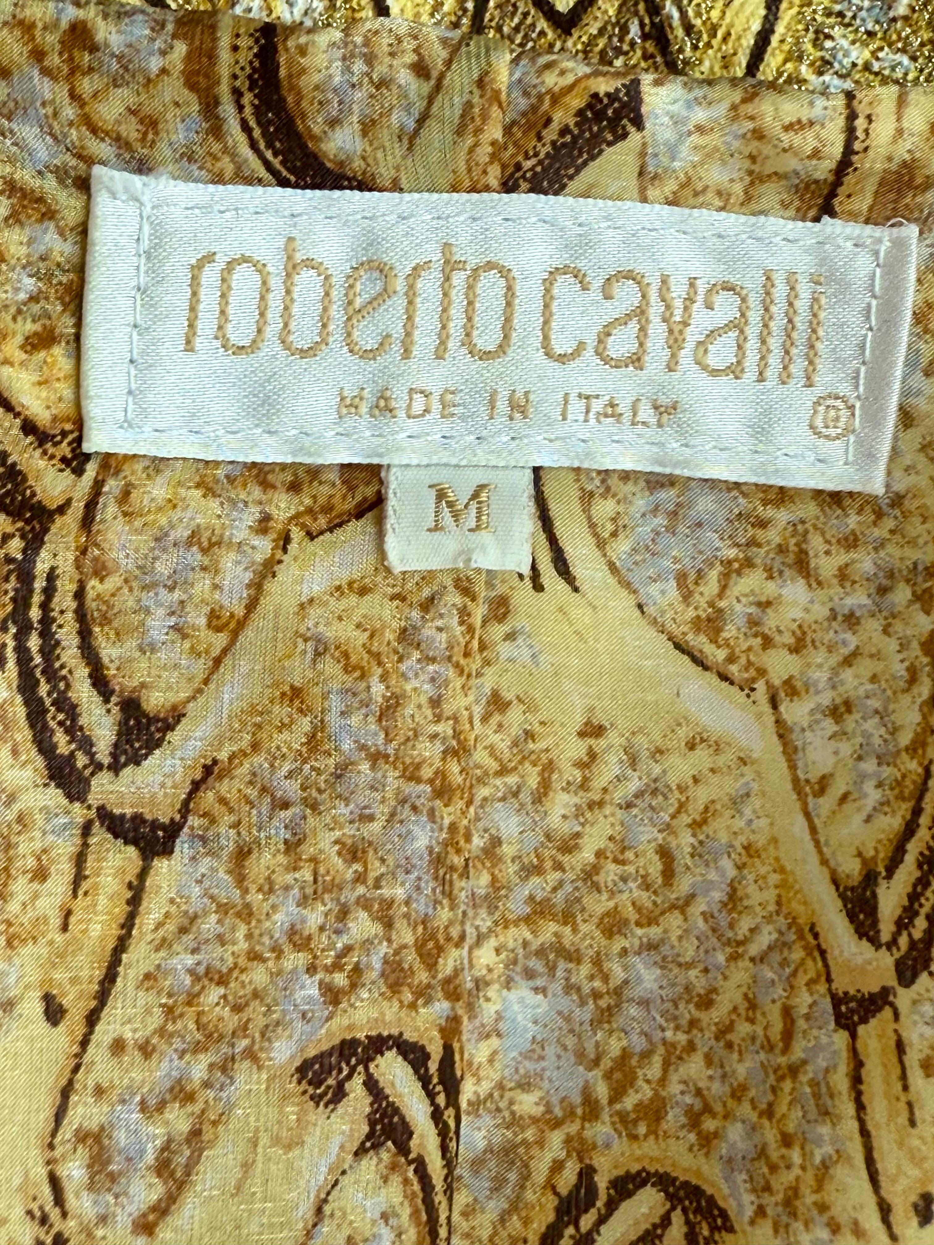 Roberto Cavalli S/S 2000 Runway Campaign Embellished Gold Jacket Coat For Sale 14