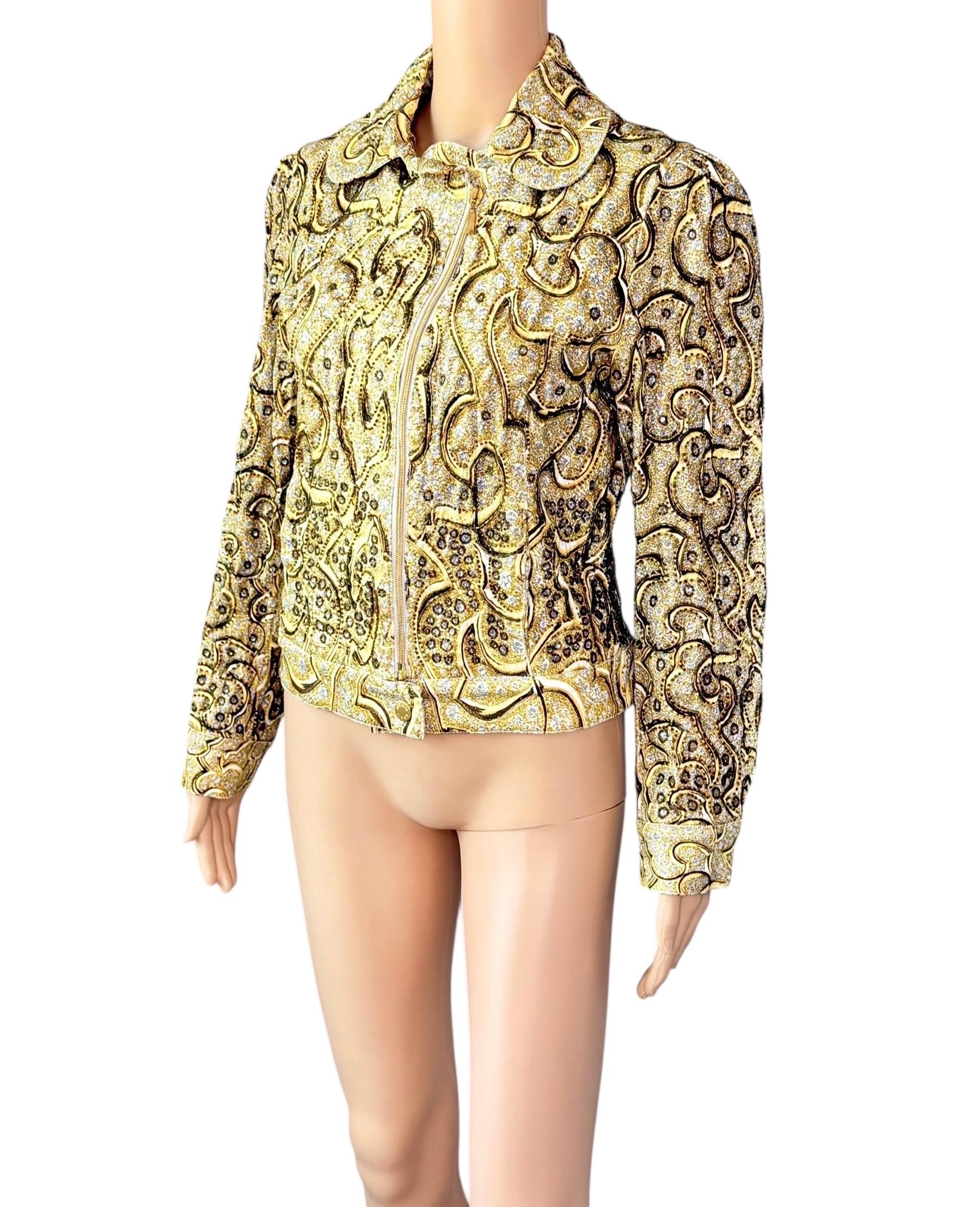 Roberto Cavalli S/S 2000 Runway Campaign Embellished Gold Jacket Coat

Size: M

Conditon: good vintage condition, some missing embellishments, not noticeable due to the print.