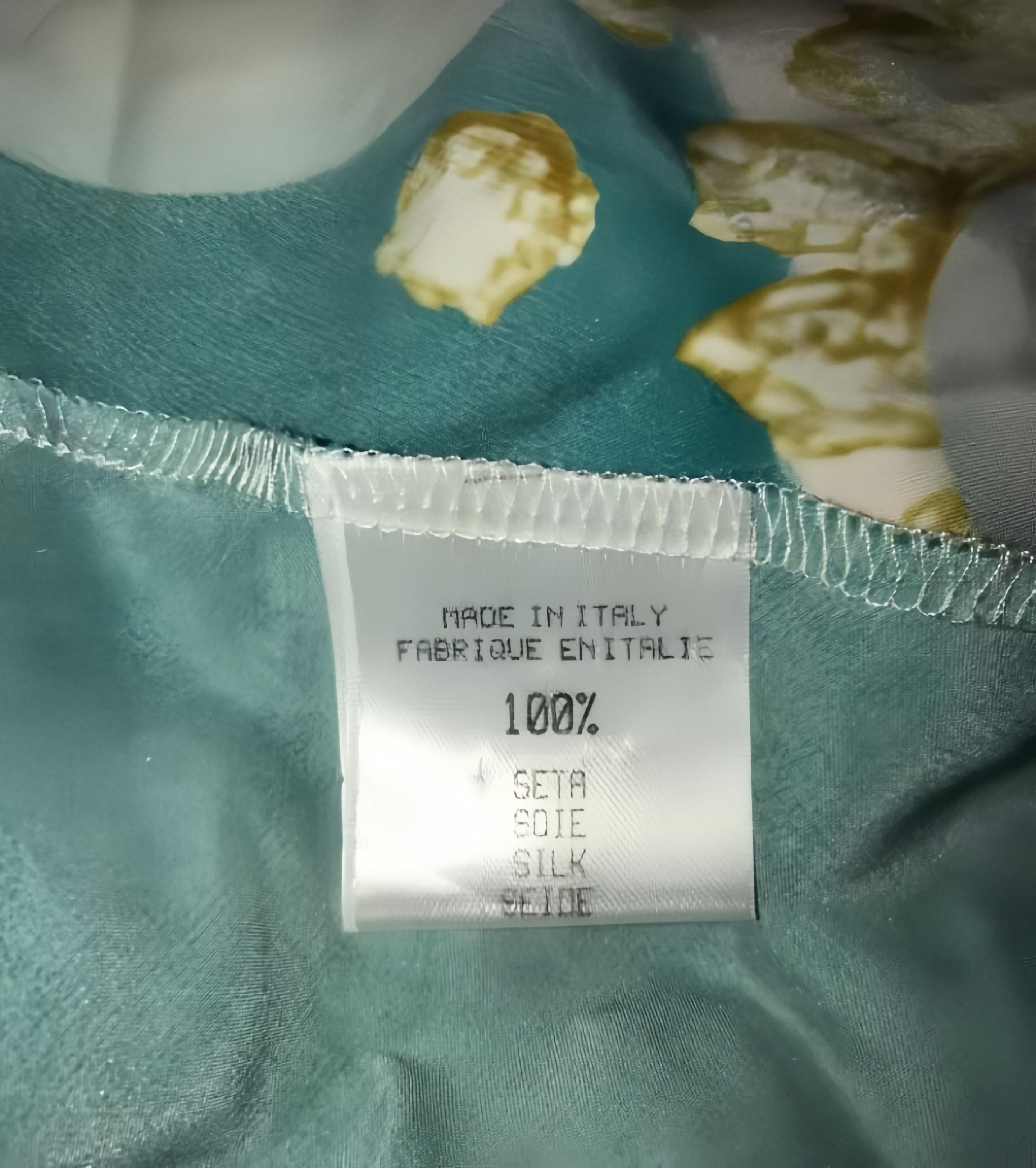 ROBERTO CAVALLI S/s 2001 Vestido drapeado de seda azul ojo de Elizabeth Taylor en venta 7