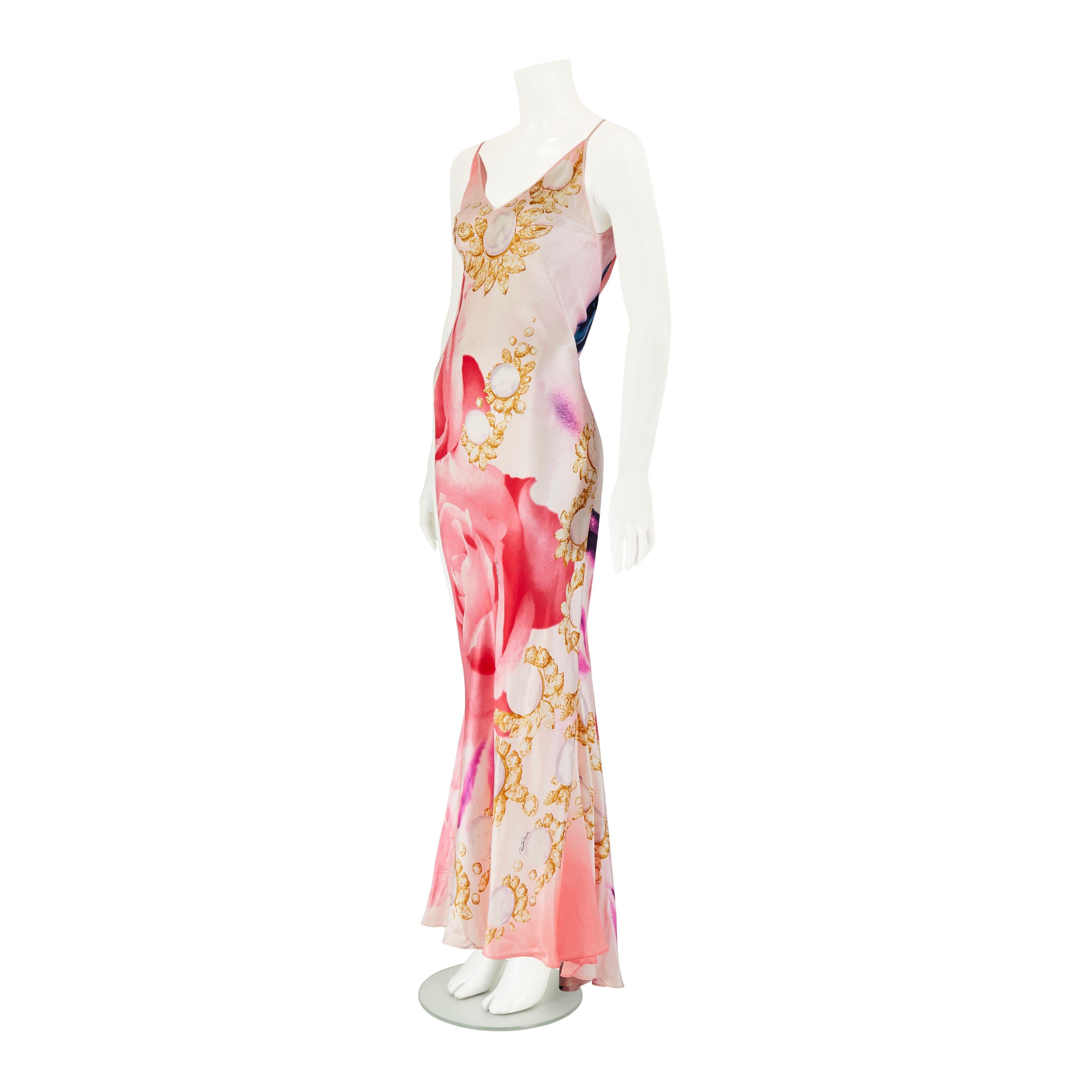 Roberto Cavalli S/S 2001 - Robe en soie avec yeux d'Elizabeth Taylor Bon état - En vente à Wembley, GB