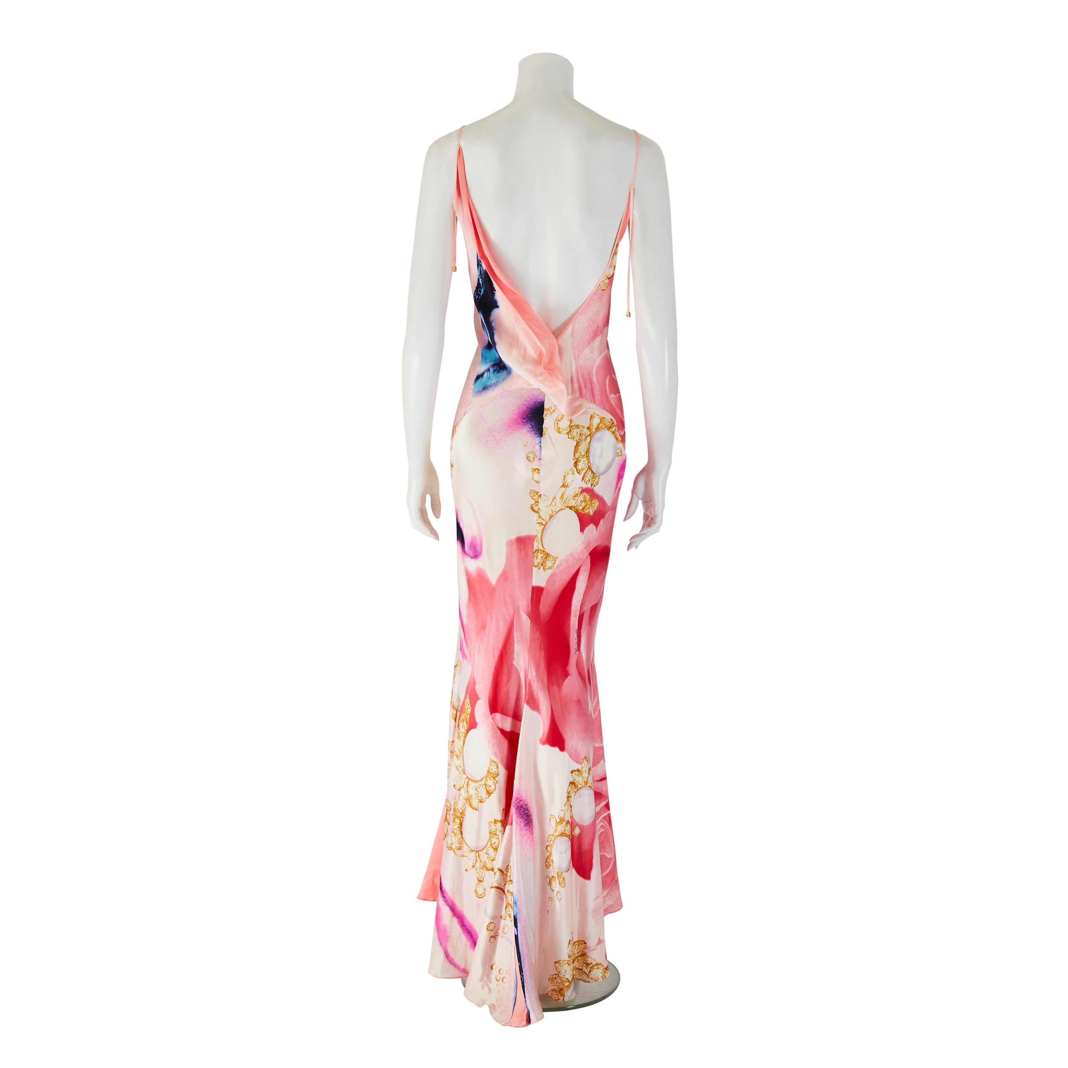 Roberto Cavalli S/S 2001 - Robe en soie avec yeux d'Elizabeth Taylor en vente 1