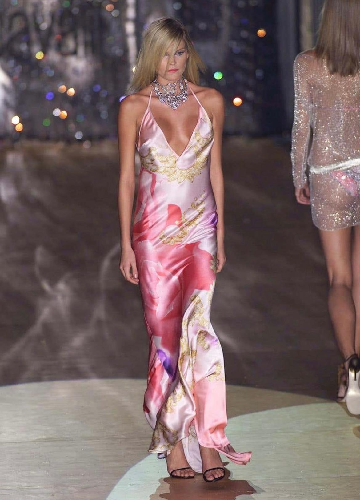 Roberto Cavalli - Vestito in seta con occhi di Elizabeth Taylor - P/E 2001 in vendita 2