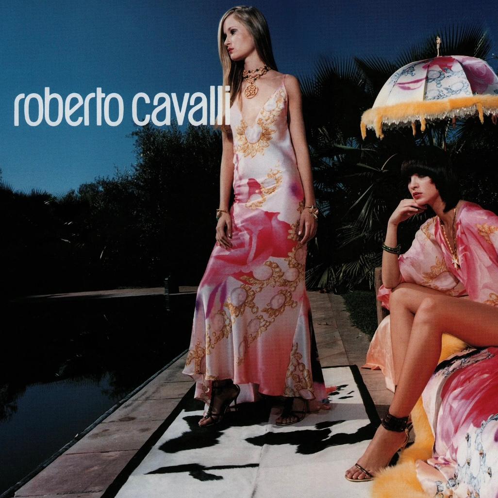 Roberto Cavalli S/S 2001 - Robe en soie avec yeux d'Elizabeth Taylor Pour femmes en vente