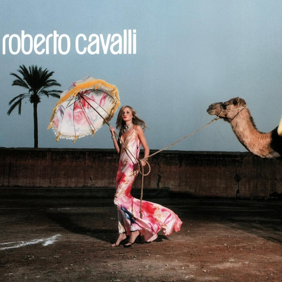 Roberto Cavalli S/S 2001 - Robe en soie avec yeux d'Elizabeth Taylor en vente 4