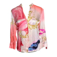 Roberto Cavalli S/S 2001 Liz Eye Print Silk Blouse