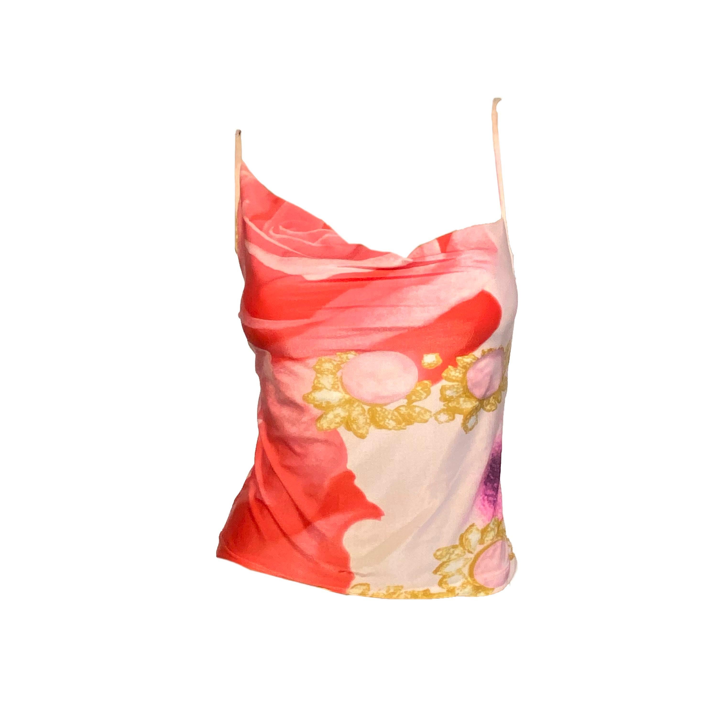 Roberto Cavalli S/S 2001 Liz Taylor Druck Set (Beige)