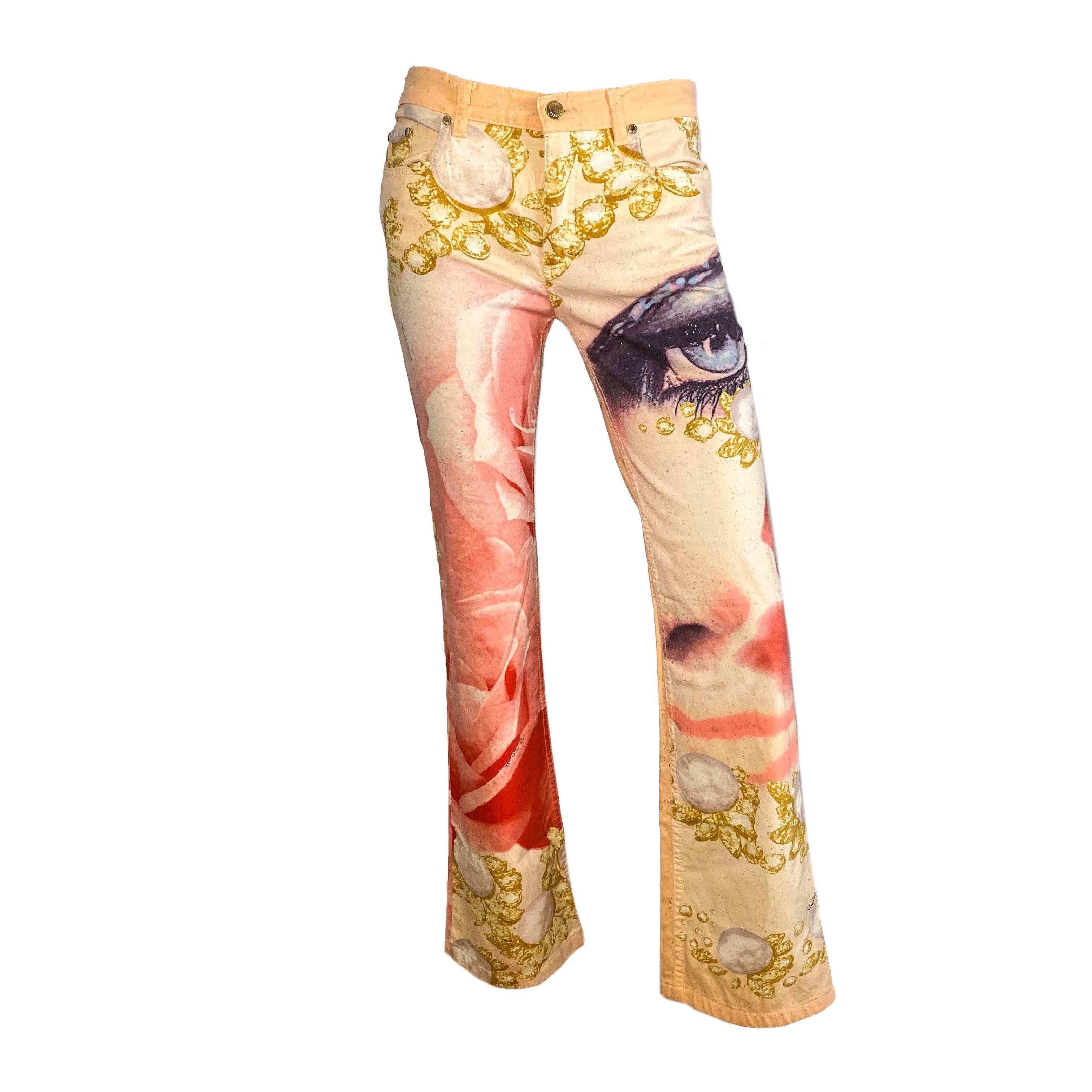 Roberto Cavalli S/S 2001 Liz Taylor Druck Set Damen