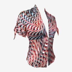 Roberto Cavalli S/S 2001 Psychedelic Marbled-Print Short-Sleeve Top