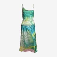 Roberto Cavalli S/S 2001 Psychedelic Print Camisole and Skirt Ensemble