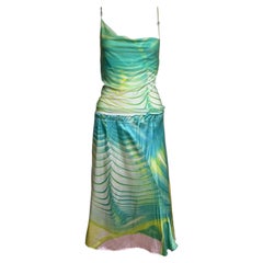 Roberto Cavalli S/S 2001 Psychedelic Print Camisole and Skirt Ensemble