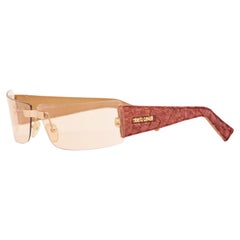 Roberto Cavalli F/S 2001 Randlose Leder-Sonnenbrille