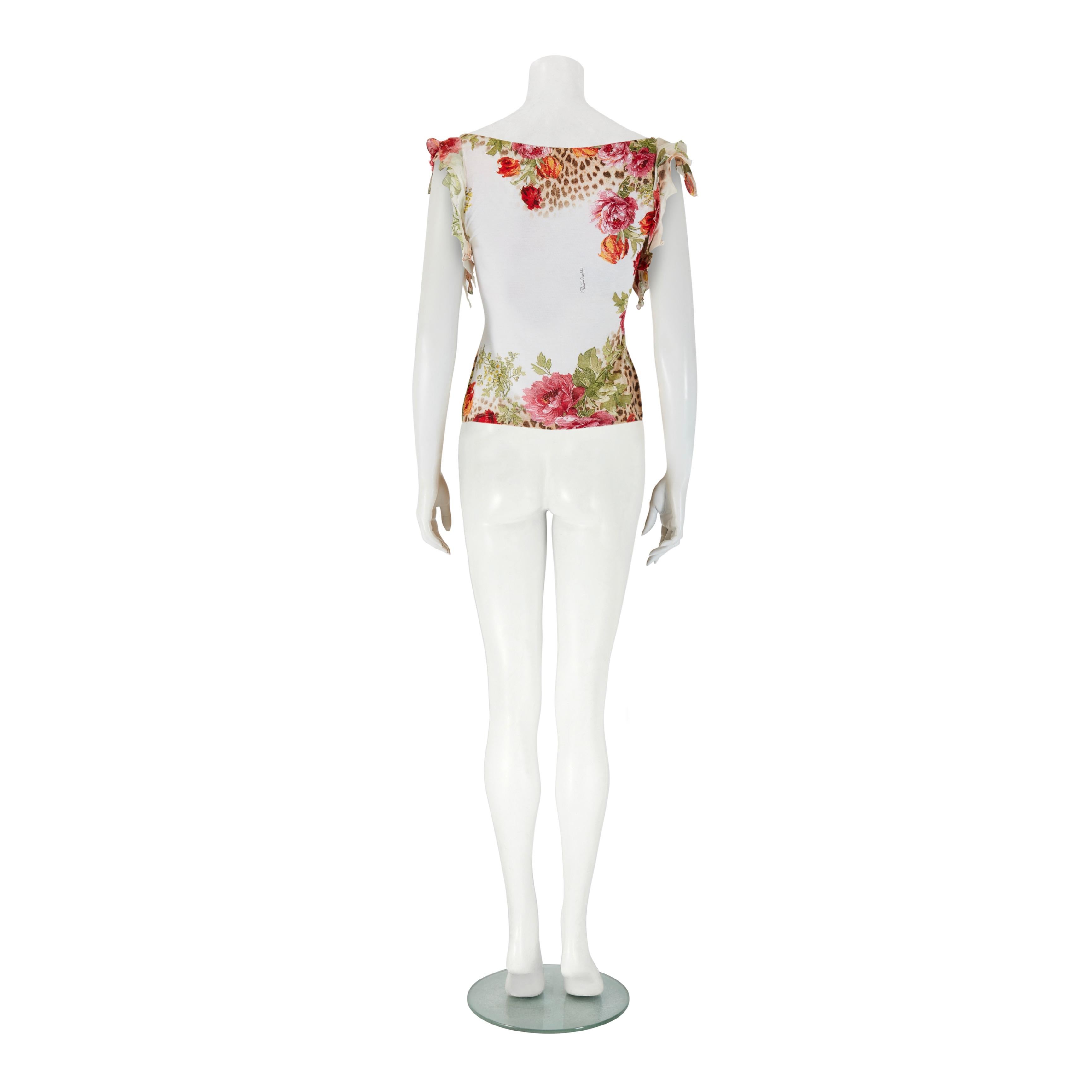 Women's Roberto Cavalli S/S 2002 Floral Leopard Top