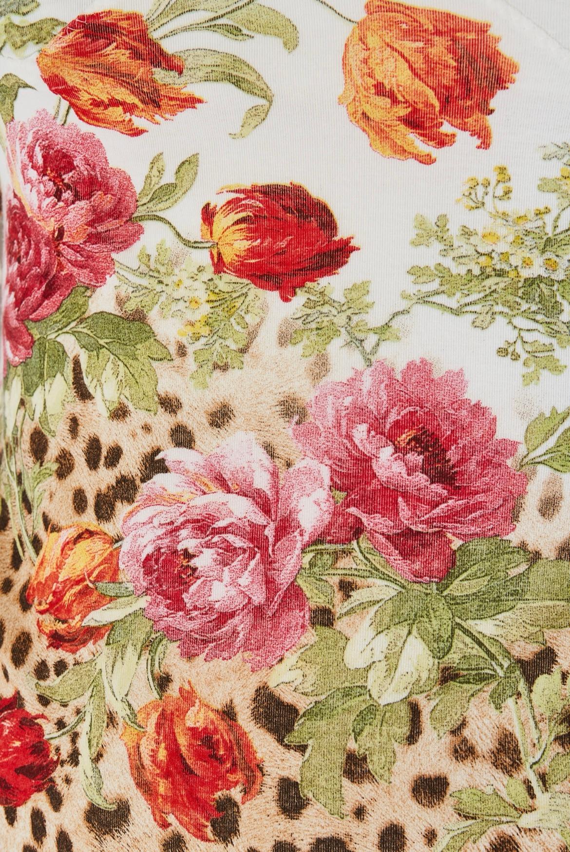 Roberto Cavalli S/S 2002 Floral Leopard Top 1