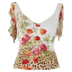 Roberto Cavalli S/S 2002 Floral Leopard Top
