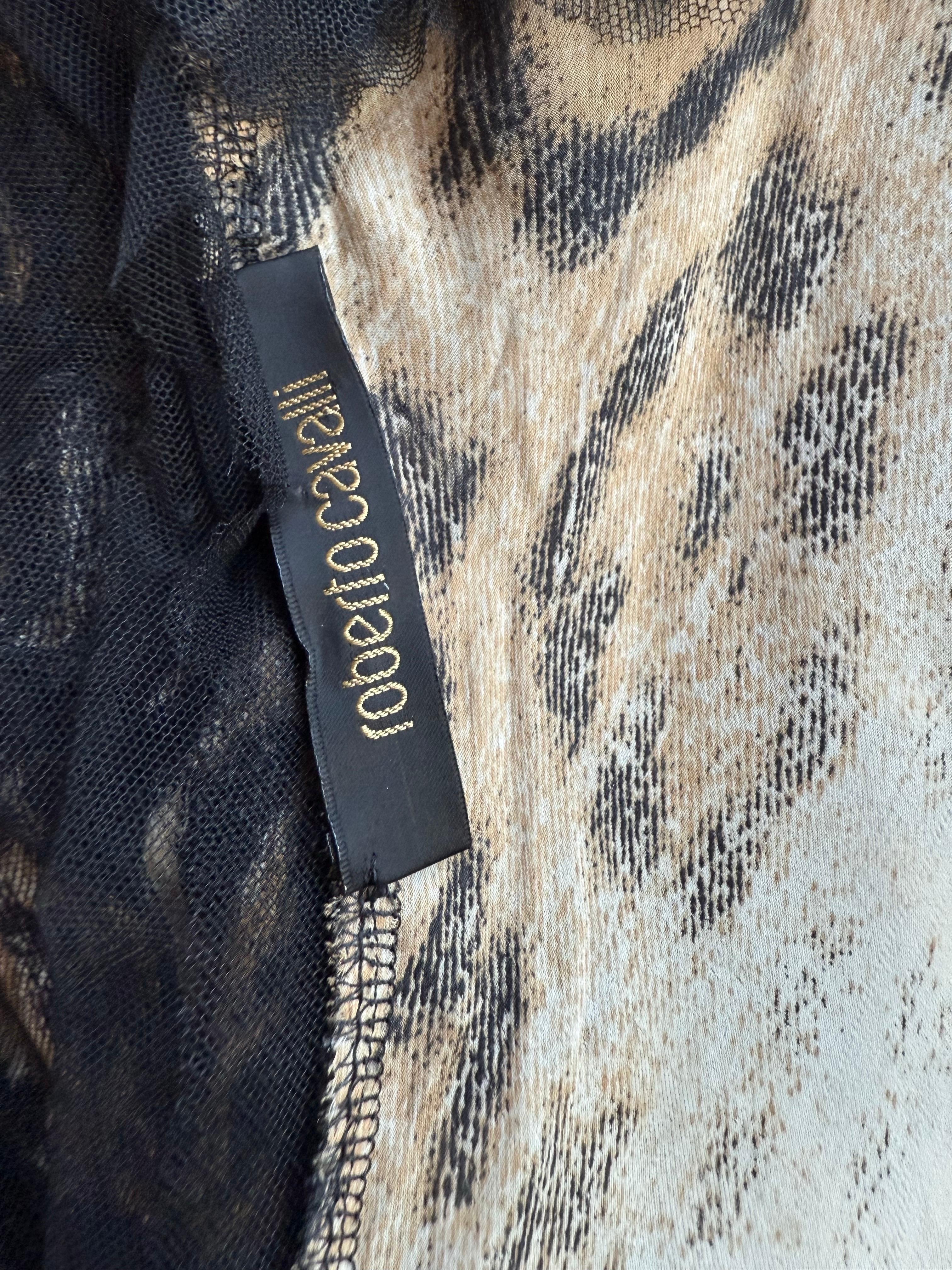 Roberto Cavalli S/S 2002 Laufsteg Leopard Spitze Tattoo Abendkleid Kleid im Angebot 13