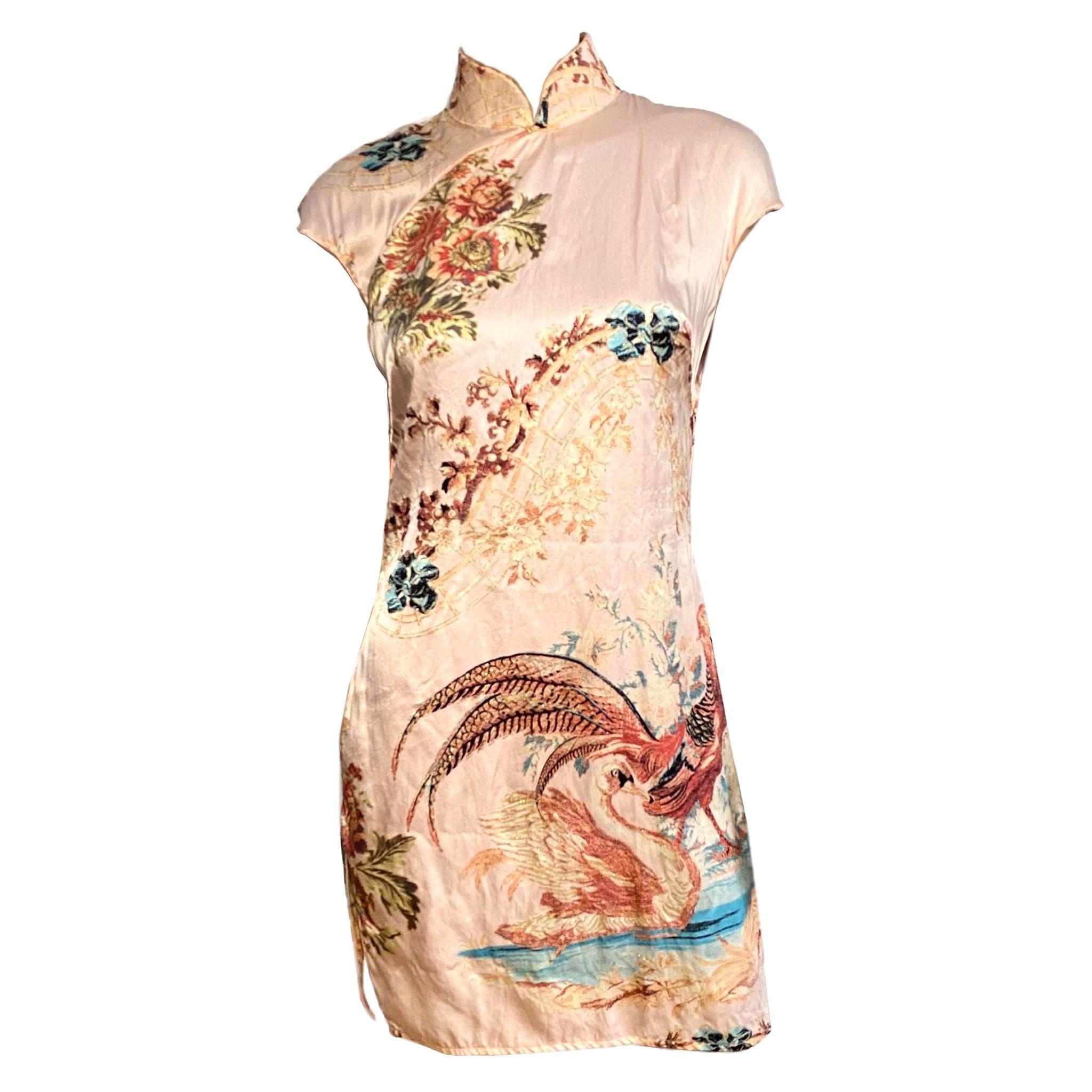 Roberto Cavalli S/S 2003 Blush Pink Cheongsam Inspired Dress