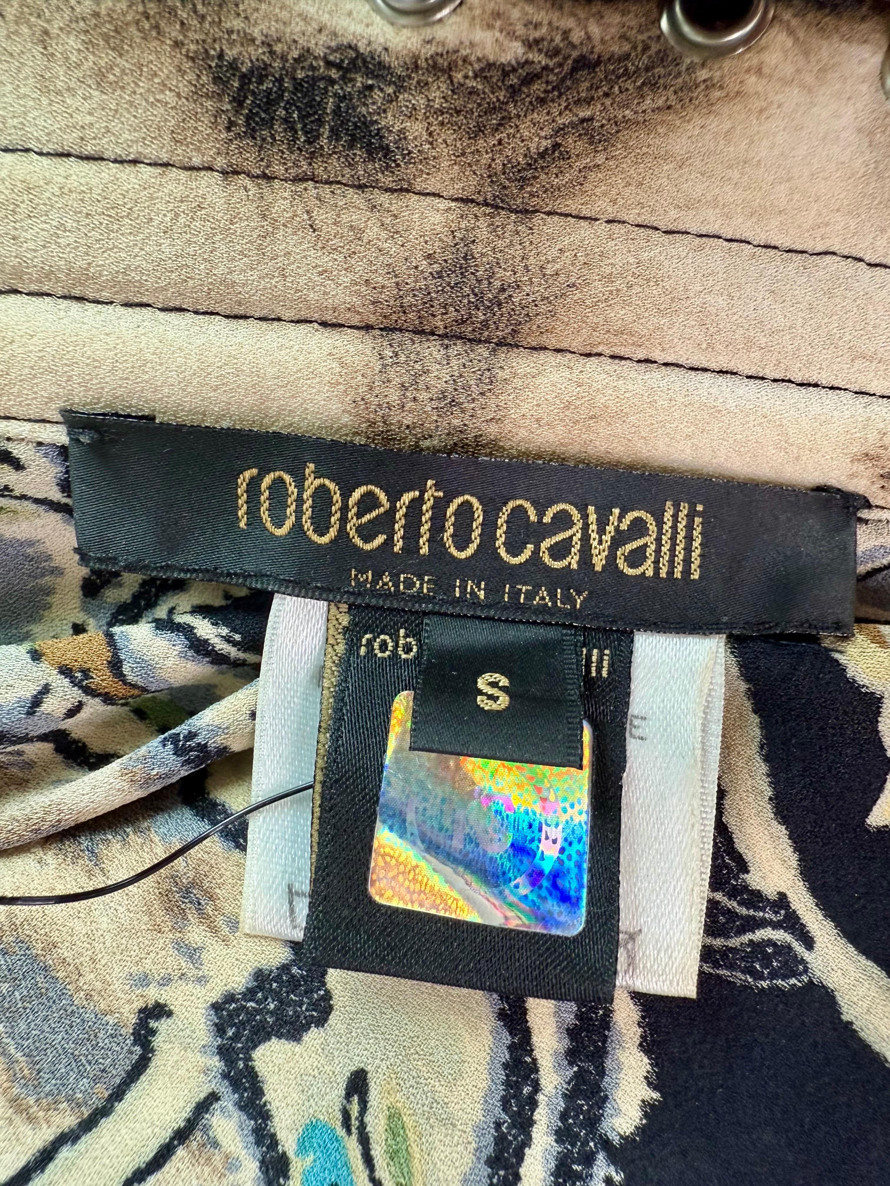 Roberto Cavalli S/S 2003 Corsé corpiño Vestido de noche con estampado Chinoiserie en venta 7