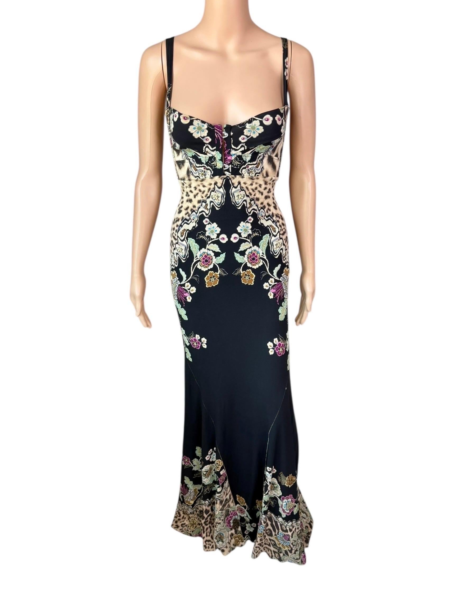 Roberto Cavalli S/S 2003 Corsé corpiño Vestido de noche con estampado Chinoiserie en venta 3