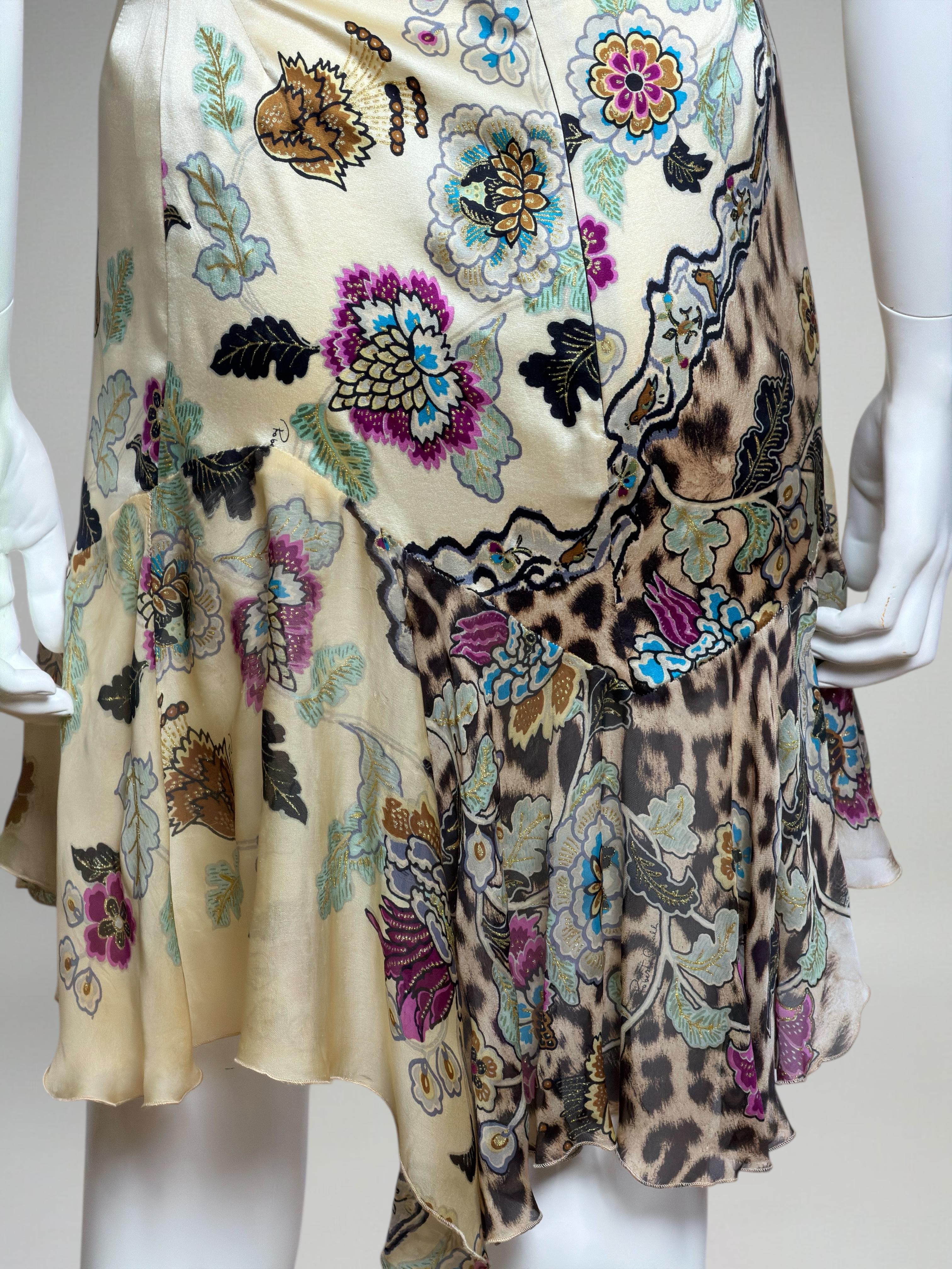 Roberto Cavalli S/S 2003 Cheongsam Chinoiserie Jaune Mini robe en soie en vente 6
