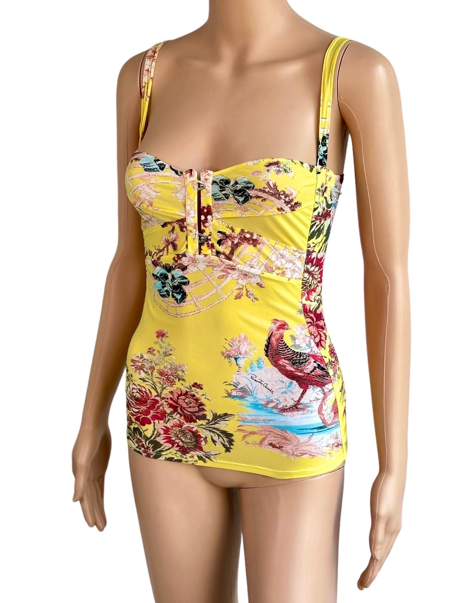 Roberto Cavalli S/S 2003 Chinoiserie Bustier Corset Blouse Tank Top 7
