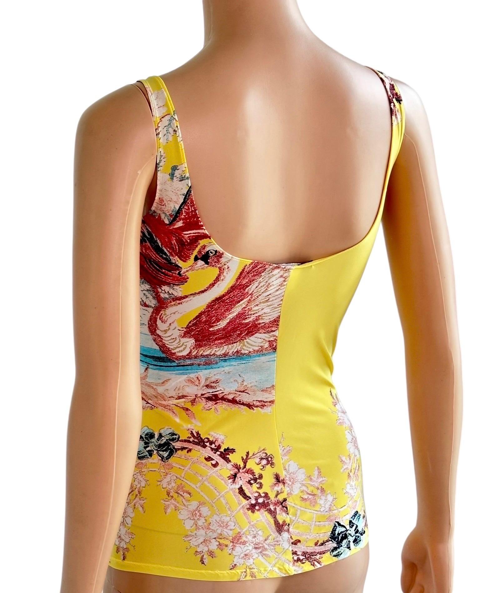 Roberto Cavalli S/S 2003 Chinoiserie Bustier Corset Blouse Tank Top 9