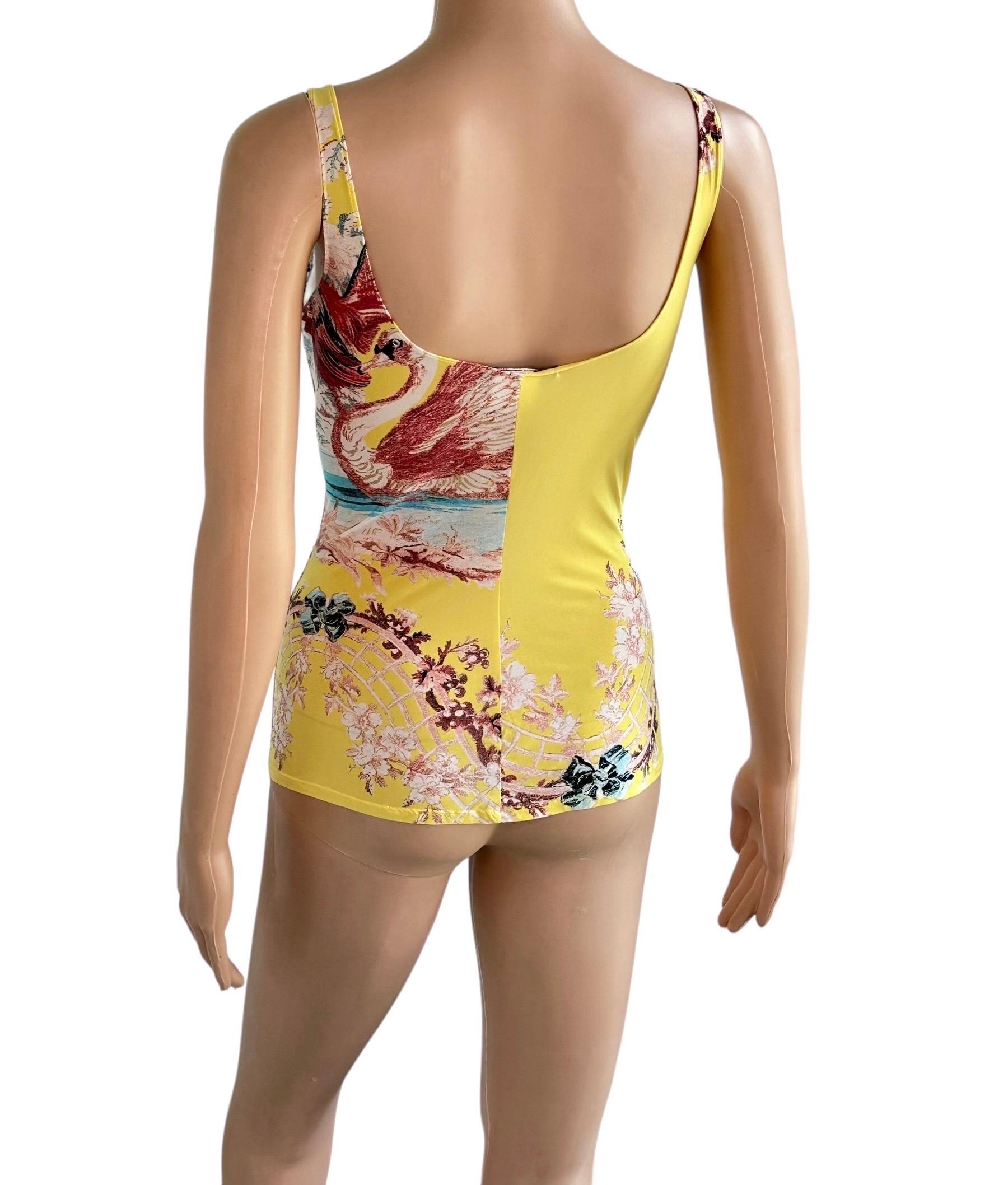 Roberto Cavalli S/S 2003 Chinoiserie Bustier Corset Blouse Tank Top 1