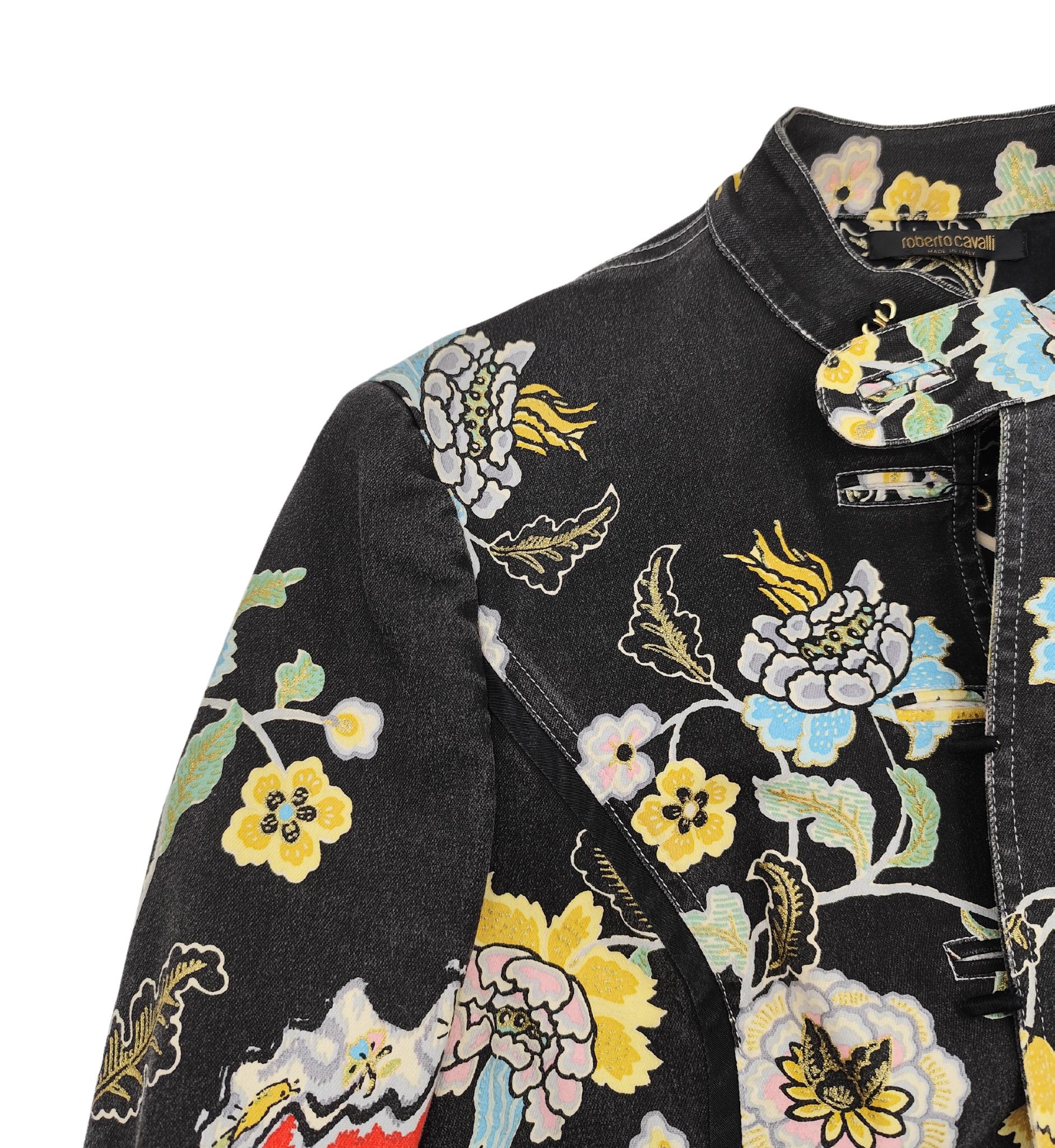 Roberto Cavalli S/S 2003 Chinoiserie jacket and pants set 1