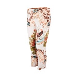 Roberto Cavalli S/S 2003 Chinoiserie Pheasant Floral Capri Pants