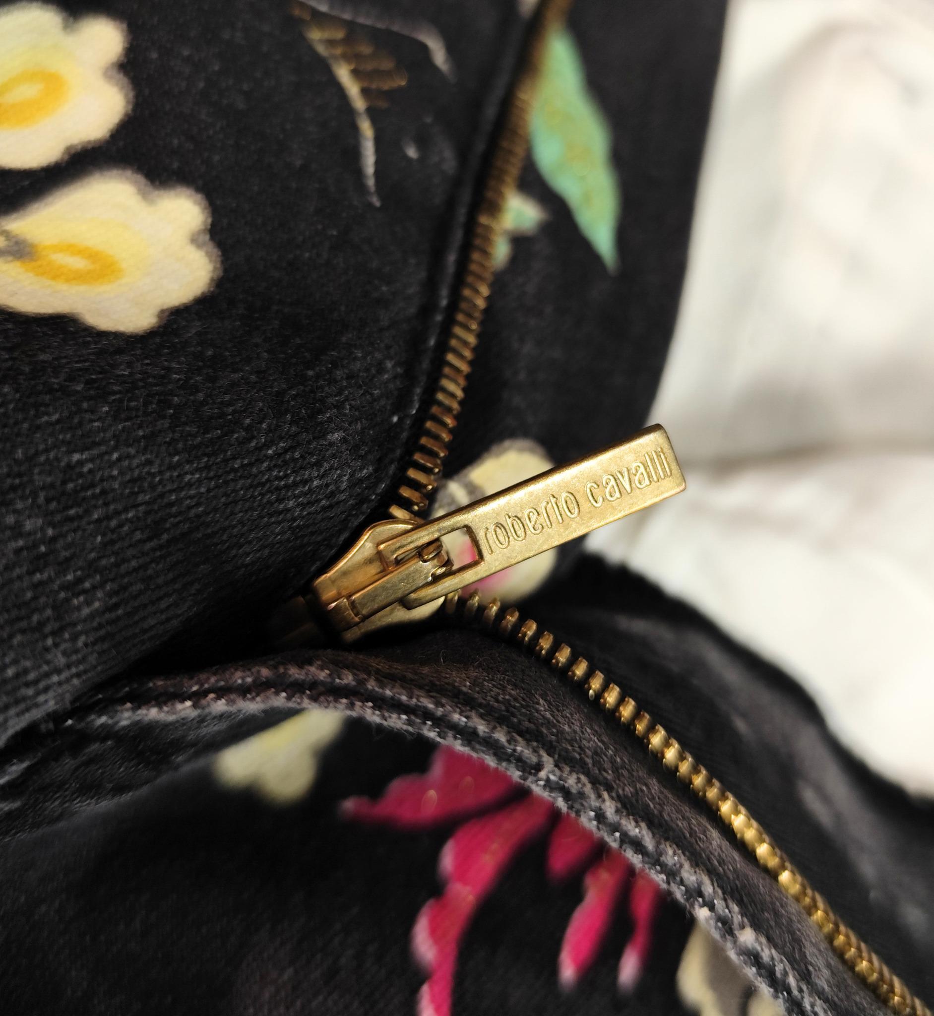 Roberto Cavalli S/S 2003 chinoiserie print black and yellow pants en venta 11