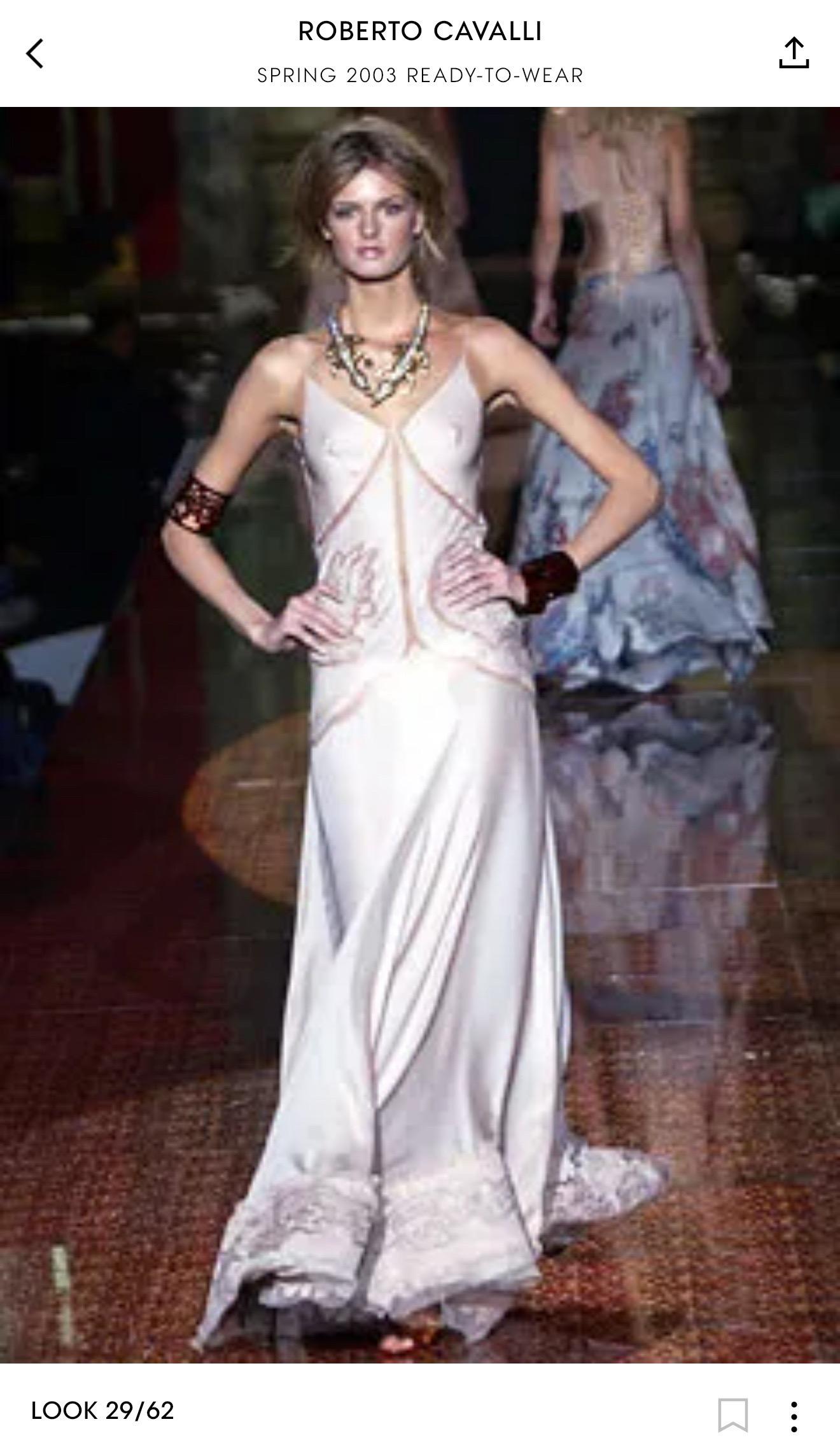Roberto Cavalli S/S 2003 Chinoiserie Slip Evening Dress Gown w Shawl 2 Piece Set For Sale 11