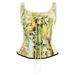 Roberto Cavalli S/S 2003 Corset Bustier Silk Lace Up Top