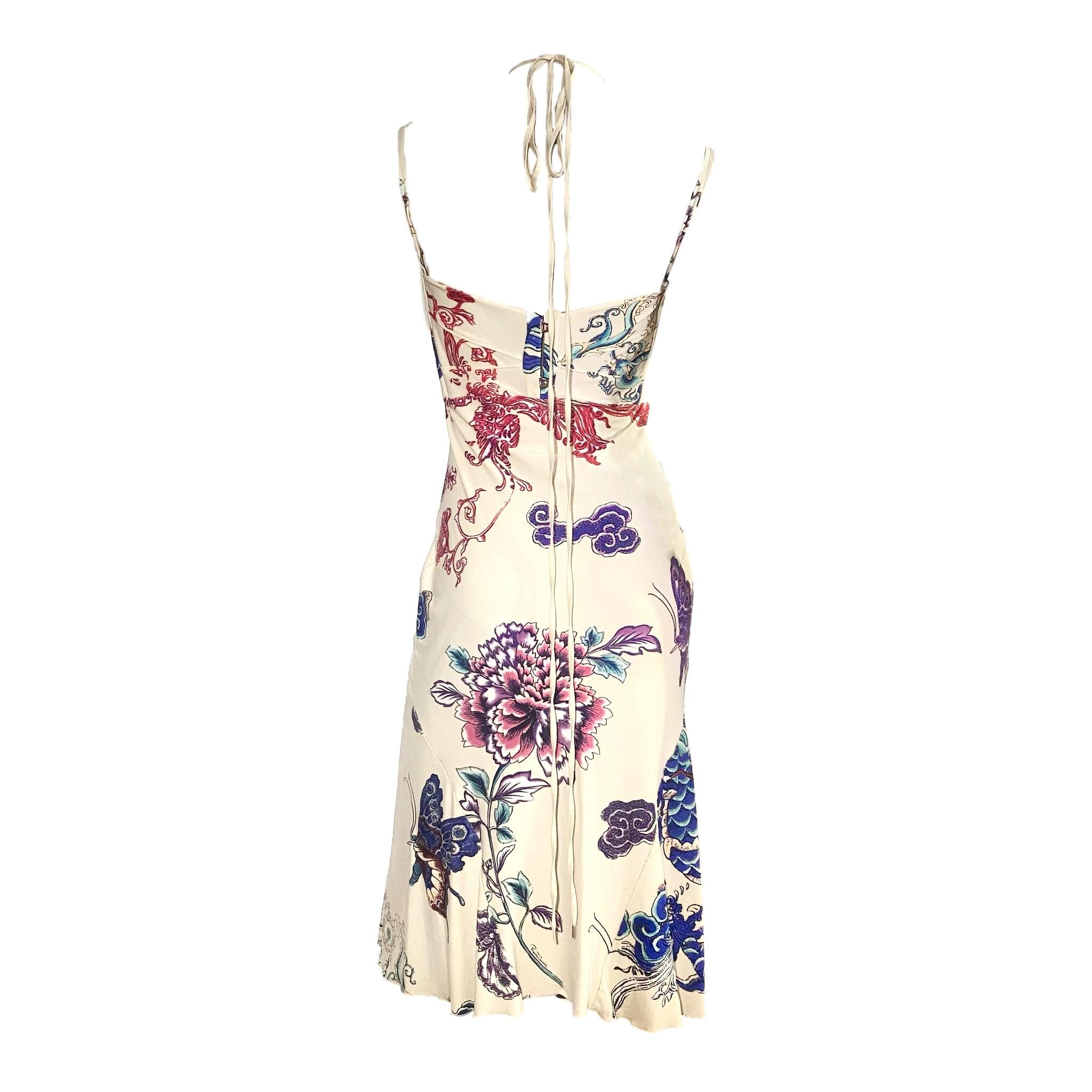 Roberto Cavalli S/S 2003 Lace-Up Dragon Tattoo Dress In Excellent Condition In Rome, IT