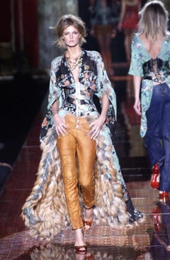 Roberto Cavalli S/S 2003 Leather Tattoo Flare Pants