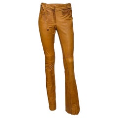 Roberto Cavalli S/S 2003 Leather Tattoo Flare Pants